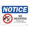 Signmission Safety Sign, OSHA Notice, 5" Height, 7" Width, NOTICE No Weapons By State Law Sign, Landscape OS-NS-D-57-L-16231 - alternate 1